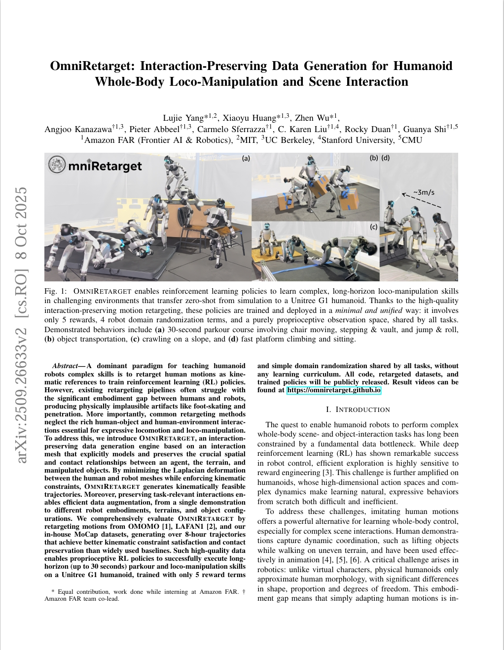 オムニリターゲット:ヒューマノイド全身運動と操作およびシーンインタラクションのためのインタラクション保持型データ生成