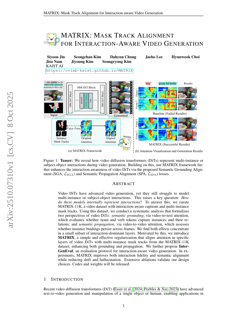 MATRIX: Mask Track Alignment for Interaction-aware Video Generation