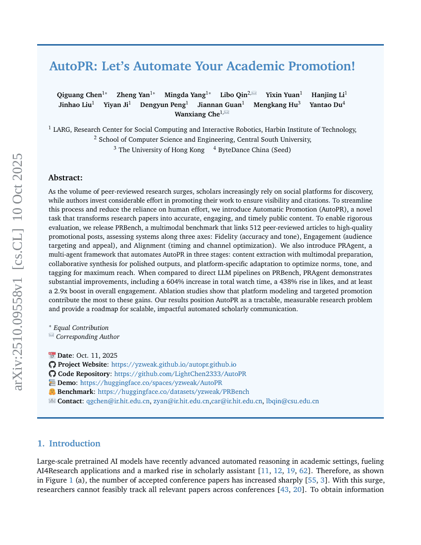 AutoPR: Let's Automate Your Academic Promotion!