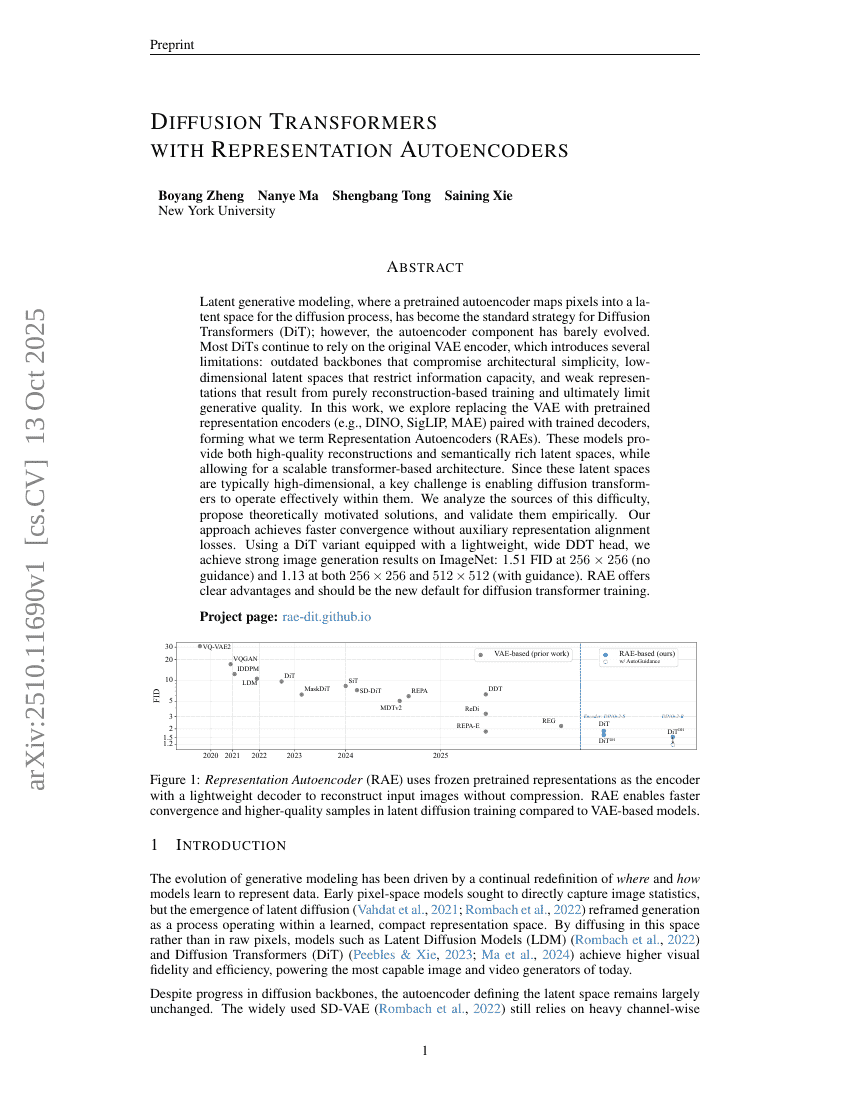 Diffusion Transformers with Representation Autoencoders