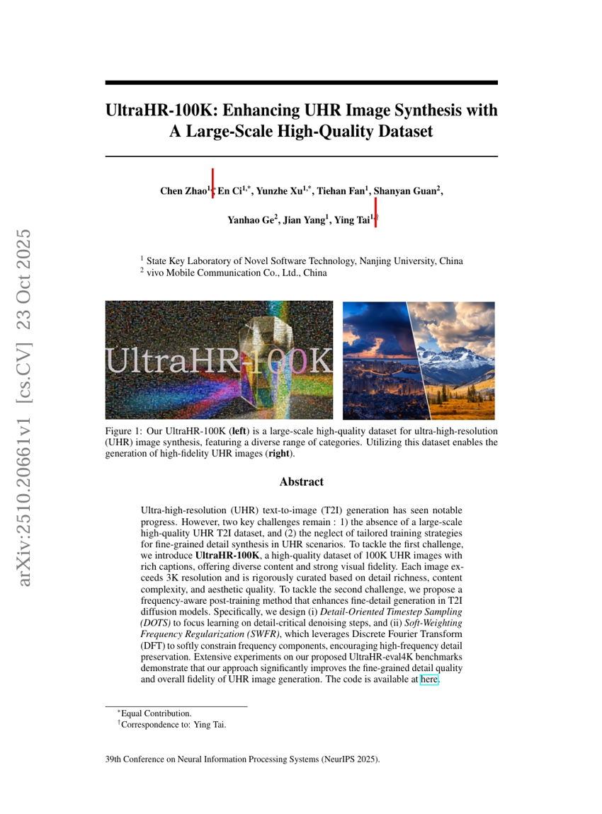 UltraHR-100K: Enhancing UHR Image Synthesis with A Large-Scale High-Quality Dataset