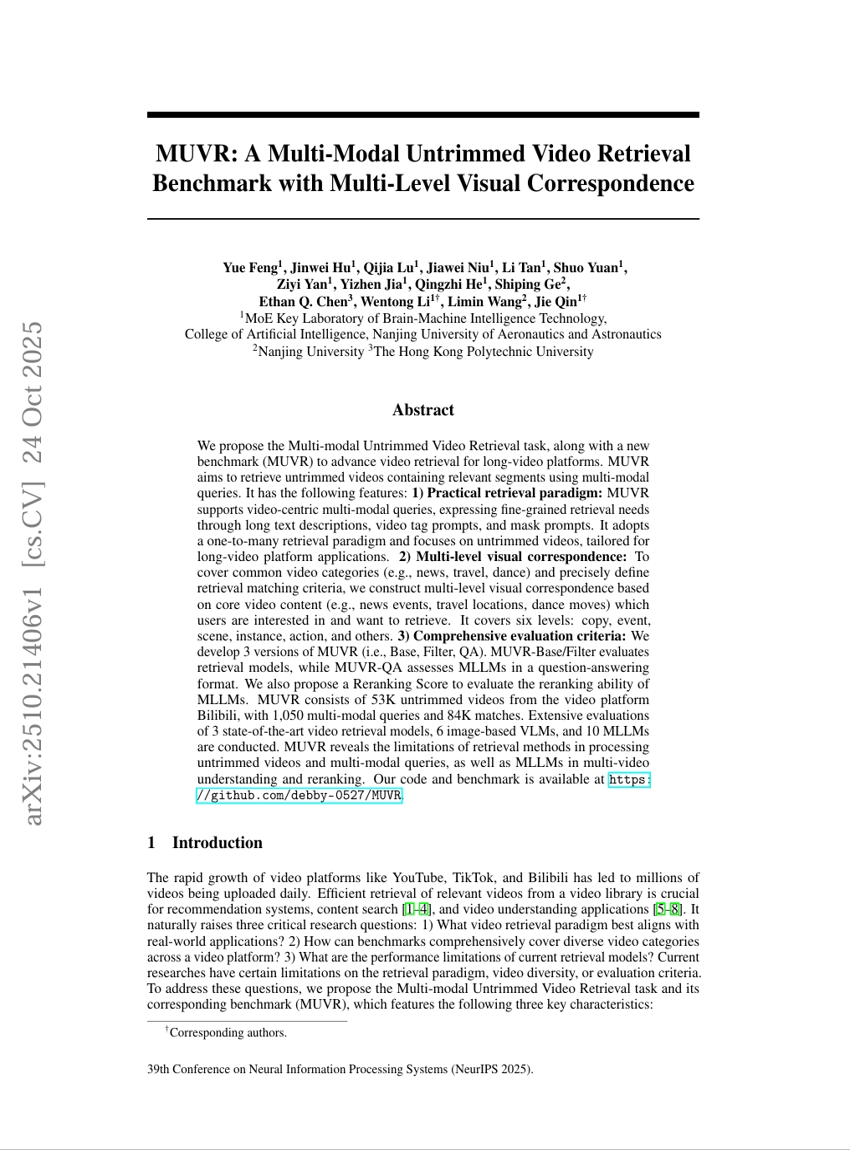 MUVR：マルチモーダルな未加工動画のリトリーバルを評価するベンチマークと、マルチレベルの視覚的対応関係