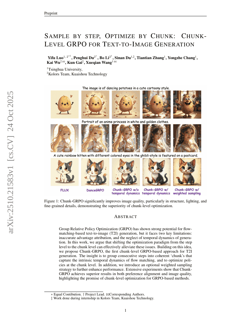 Sample By Step, Optimize By Chunk: Chunk-Level GRPO For Text-to-Image
  Generation