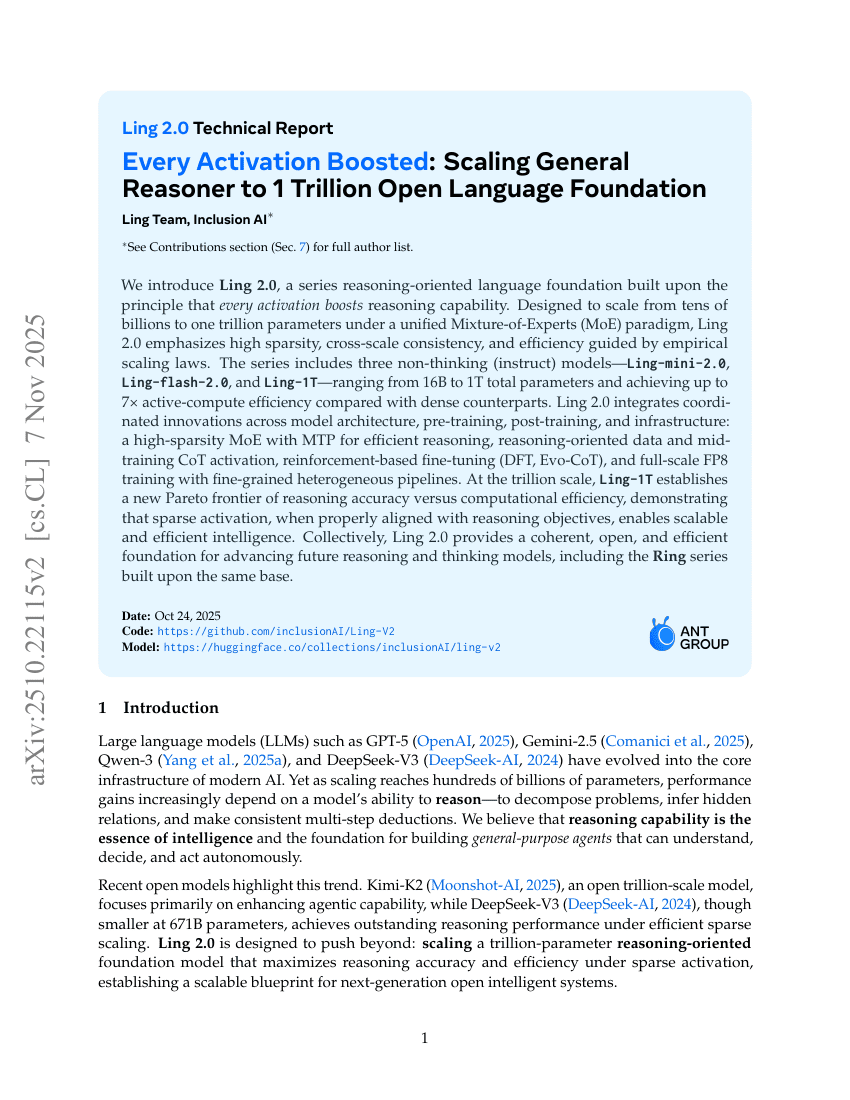 Every Activation Boosted: Scaling General Reasoner to 1 Trillion Open Language Foundation