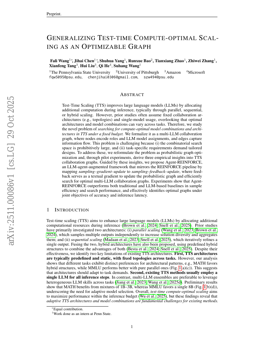 将测试时计算最优缩放泛化为可优化图