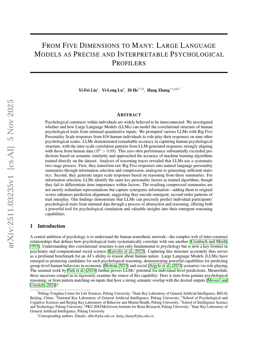 从五个维度到众多维度：大型语言模型作为精准且可解释的心理画像工具