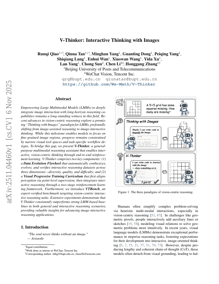 V-Thinker：与图像交互的思考