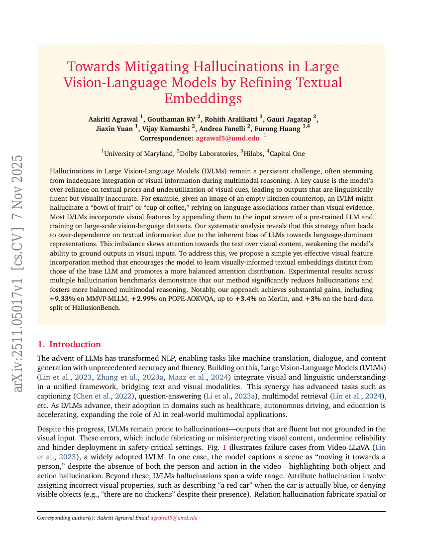 通过优化文本嵌入缓解大型视觉-语言模型中的幻觉问题