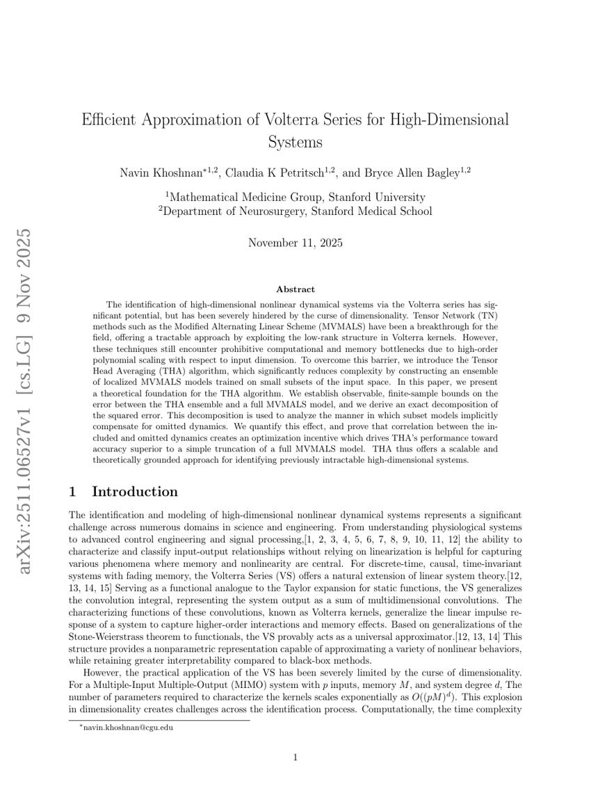 高维系统伏尔泰拉级数的高效近似