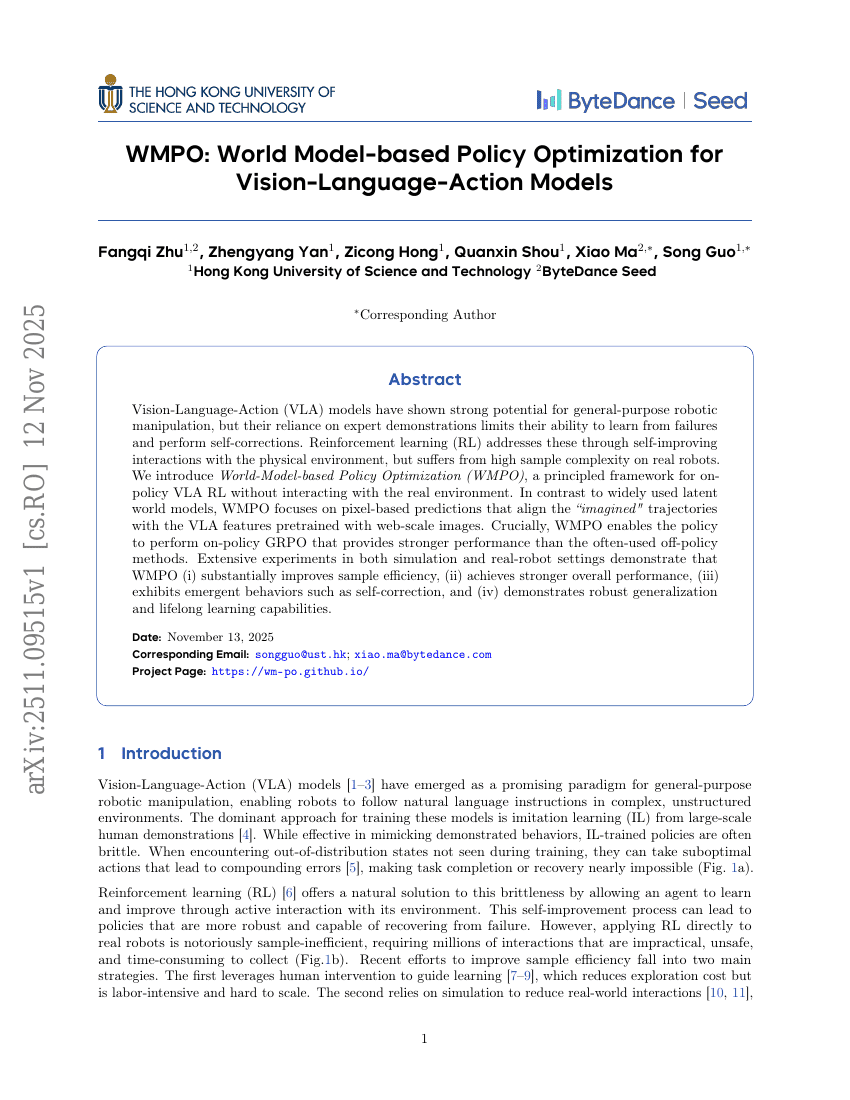 基于世界模型的策略优化用于视觉-语言-动作模型
