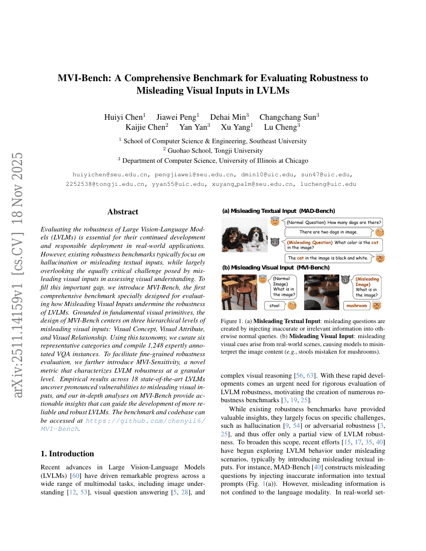 MVI-Bench：面向低视觉语言模型中误导性视觉输入鲁棒性评估的综合性基准