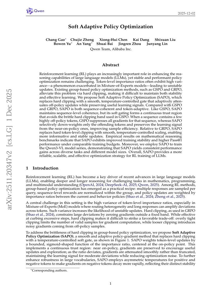 Weiche adaptive Politik-Optimierung