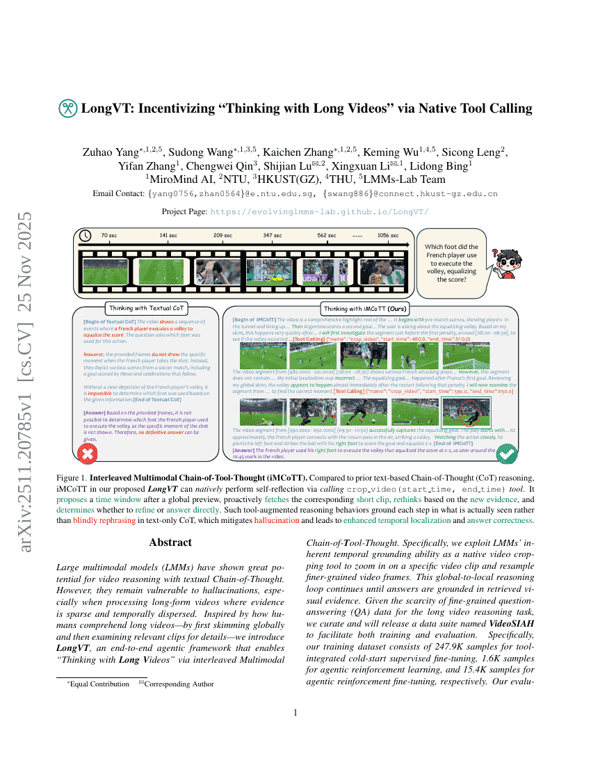 LongVT: Incentivizing "Thinking with Long Videos" via Native Tool Calling