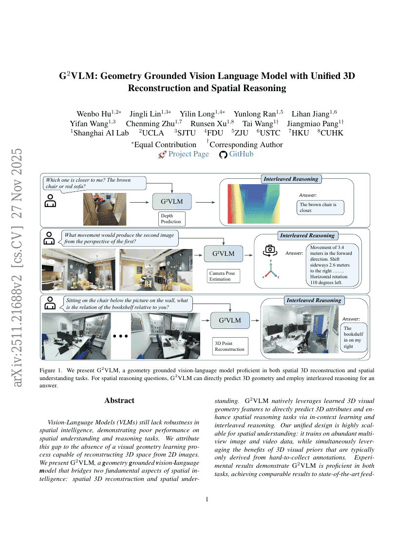 G$^2$VLM: Geometry Grounded Vision Language Model with Unified 3D Reconstruction and Spatial Reasoning
