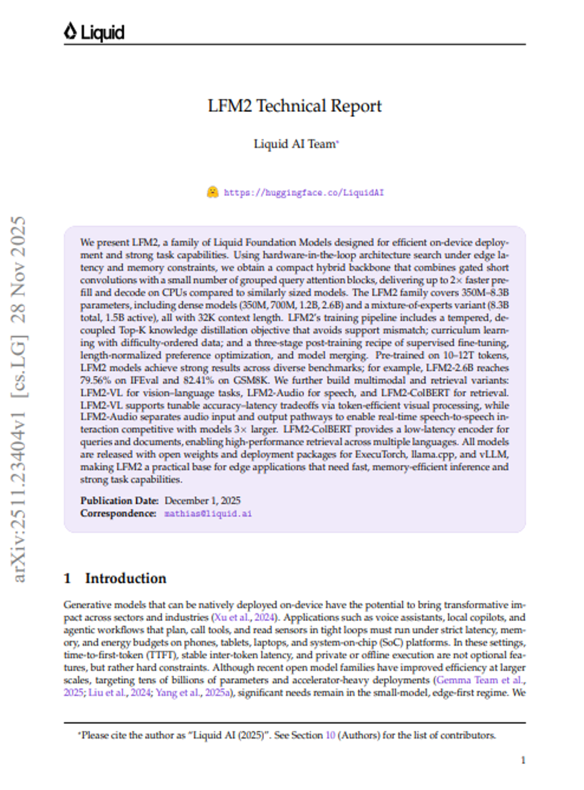 Technischer Bericht LFM2
