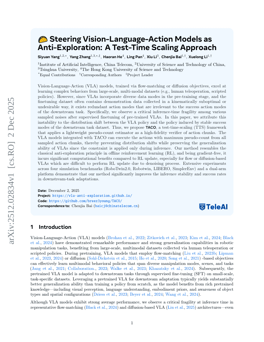 Steering Vision-Language-Action Models as Anti-Exploration: A Test-Time Scaling Approach