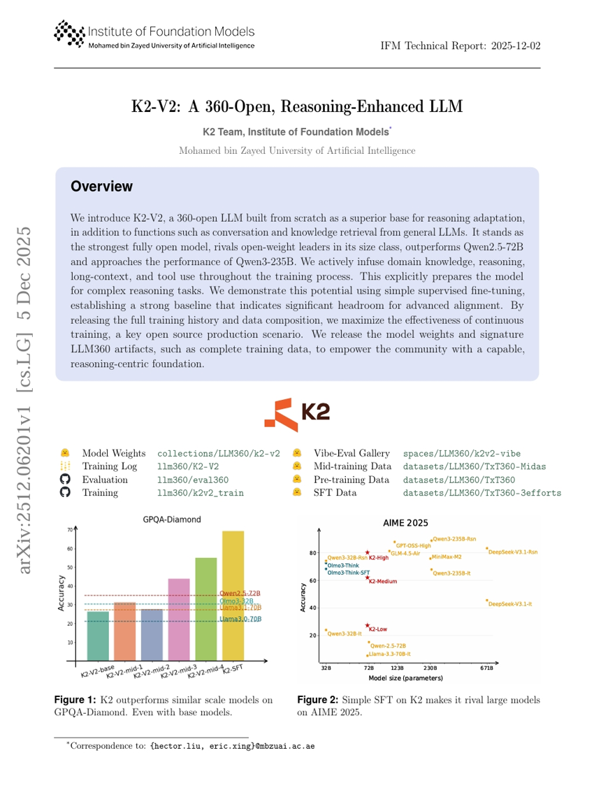 K2-V2: A 360-Open, Reasoning-Enhanced LLM