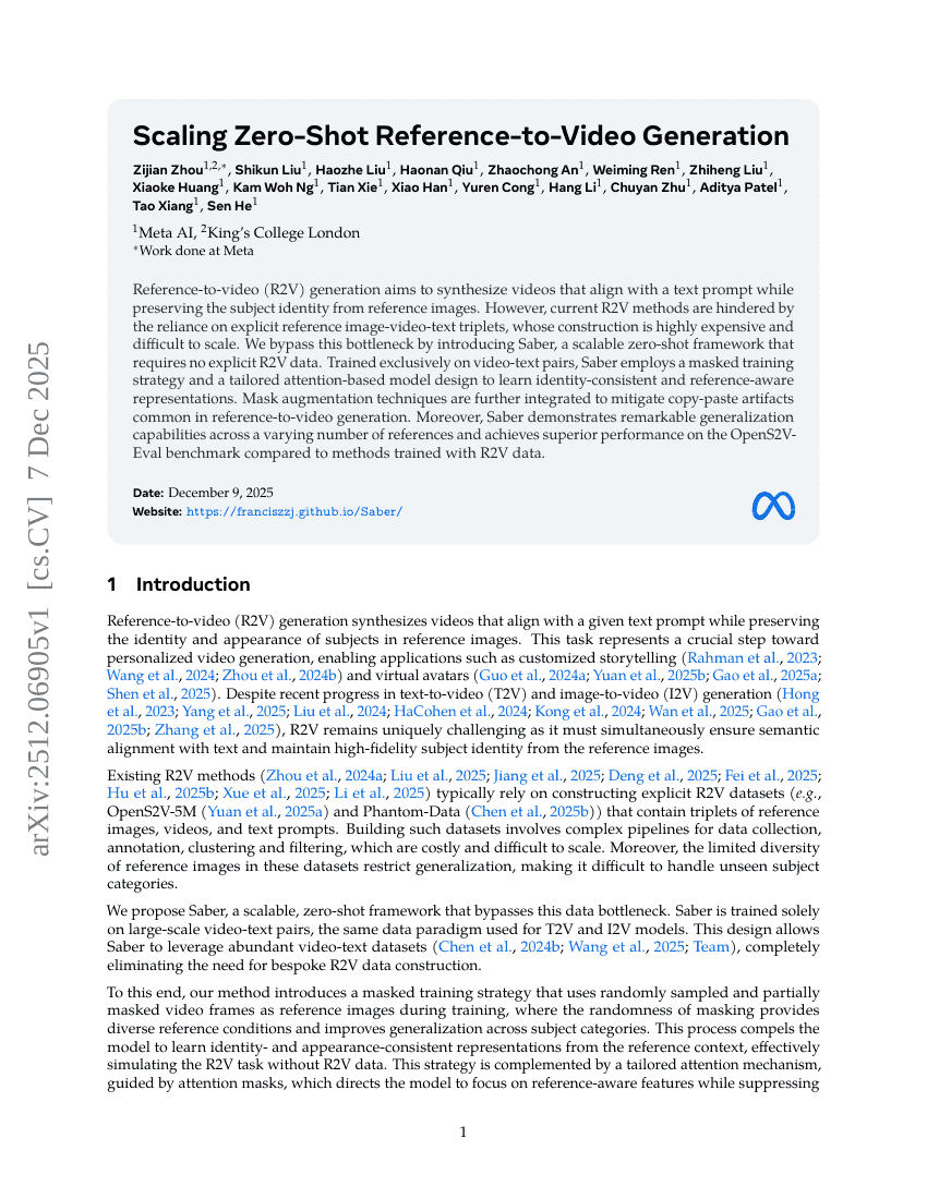 Skalierung von Zero-Shot-Referenz-zu-Video-Generierung