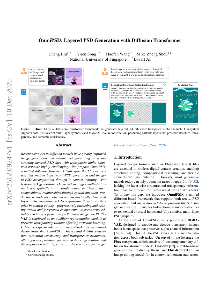 OmniPSD: Layered PSD Generation with Diffusion Transformer