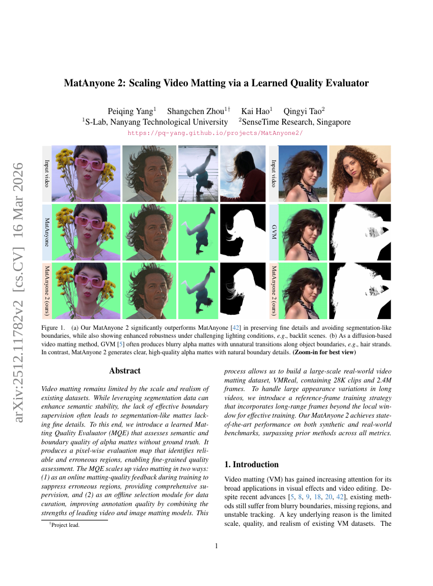 MatAnyone 2: Scaling Video Matting via a Learned Quality Evaluator