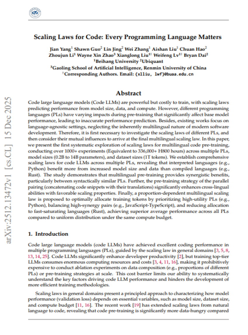 Skalierungsgesetze für Code: Jede Programmiersprache zählt