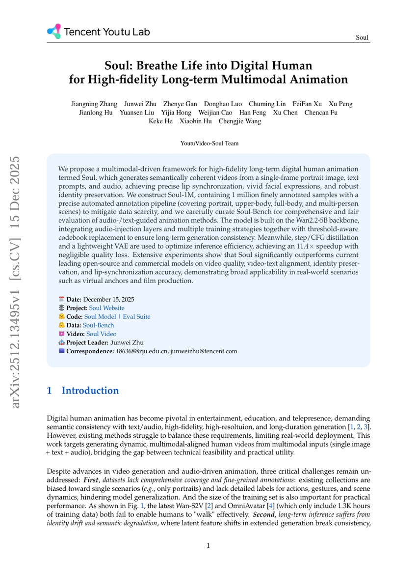 Soul: Breathe Life into Digital Human for High-fidelity Long-term Multimodal Animation