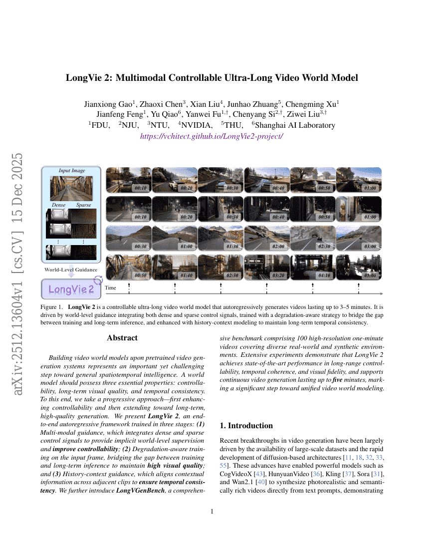 LongVie 2: Multimodal Controllable Ultra-Long Video World Model