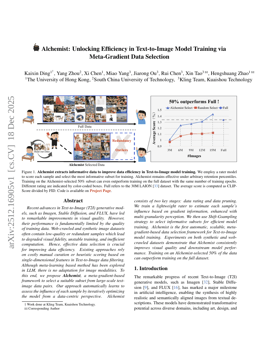 Alchemist: Unlocking Efficiency in Text-to-Image Model Training via Meta-Gradient Data Selection