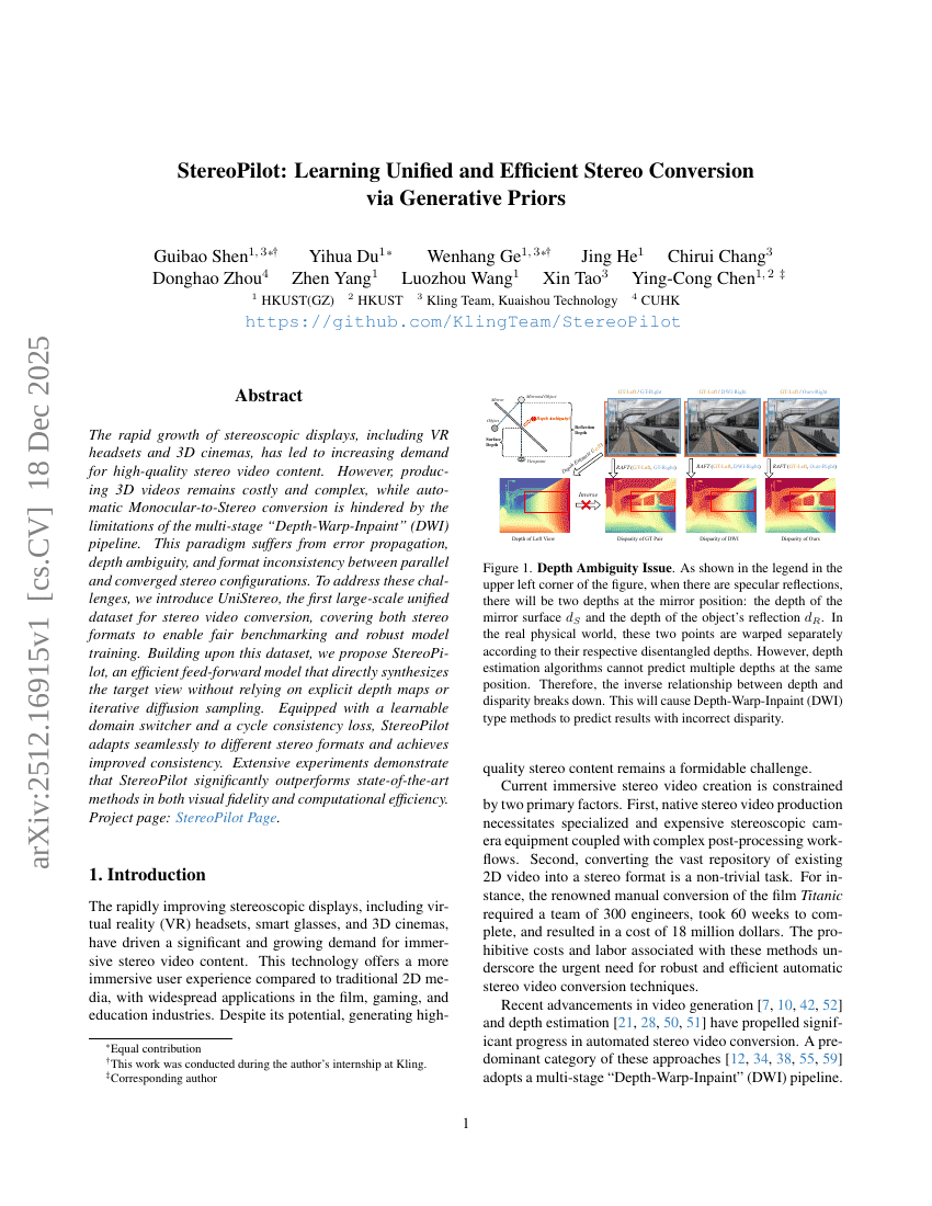 StereoPilot: Learning Unified and Efficient Stereo Conversion via Generative Priors