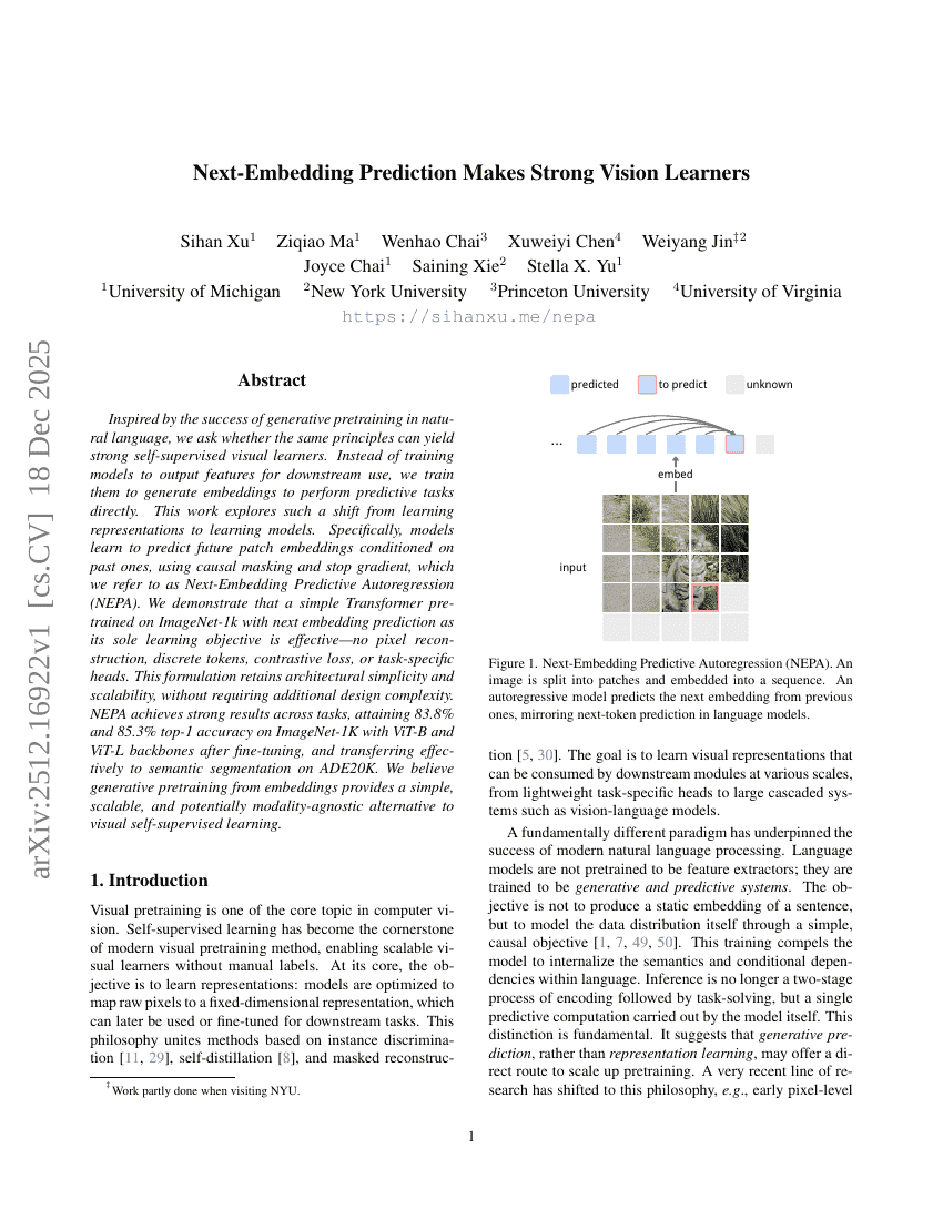 Next-Embedding Prediction Makes Strong Vision Learners