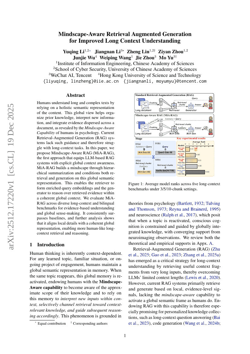 Mindscape-Aware Retrieval Augmented Generation for Improved Long Context Understanding