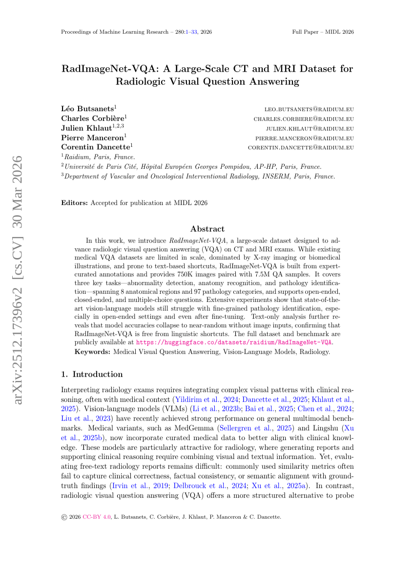 RadImageNet-VQA: A Large-Scale CT and MRI Dataset for Radiologic Visual Question Answering