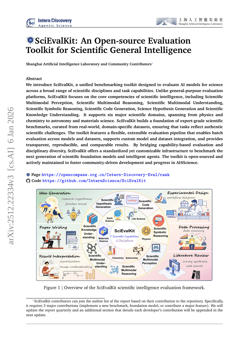 SciEvalKit: An Open-source Evaluation Toolkit for Scientific General Intelligence