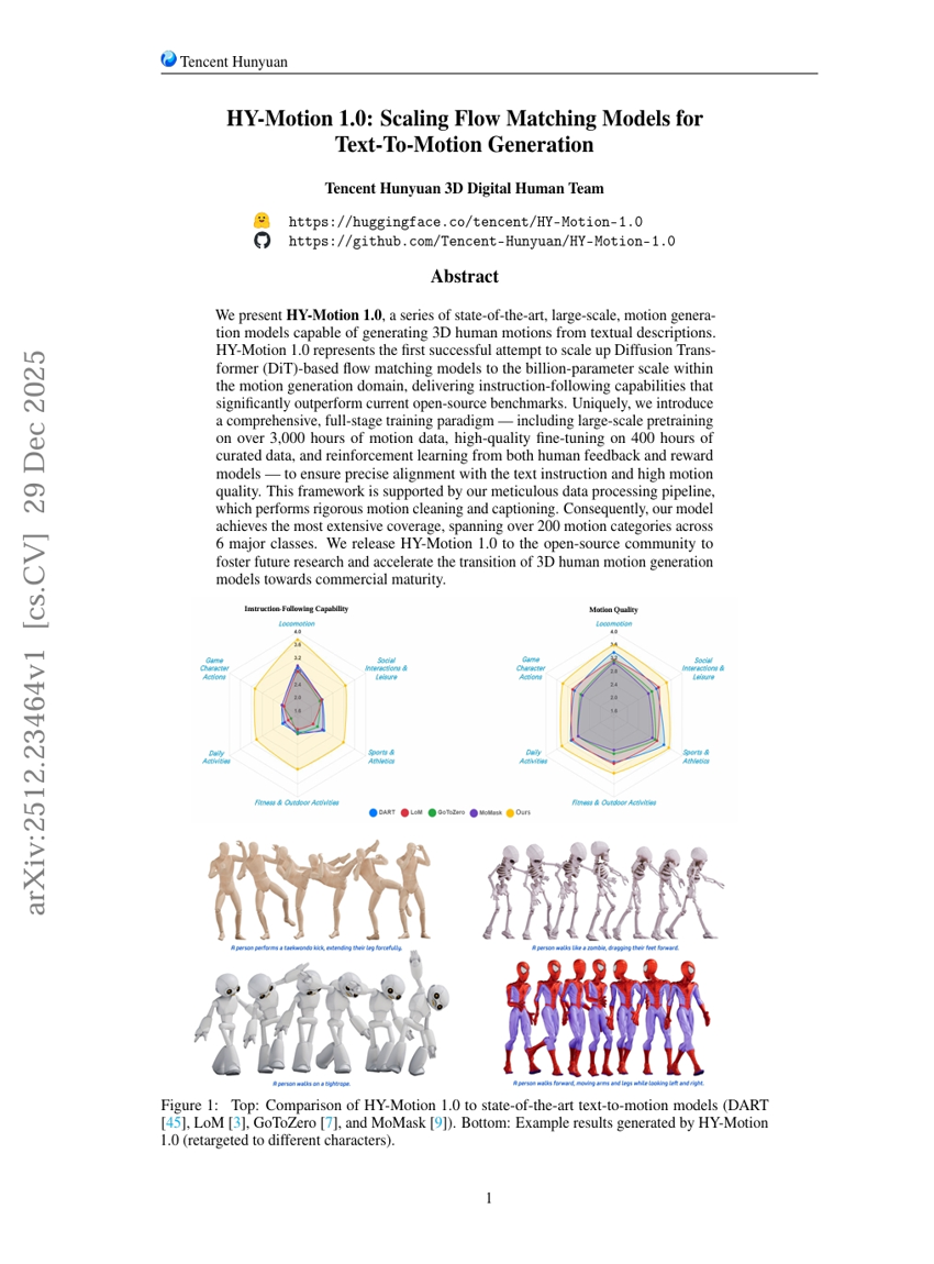 HY-Motion 1.0: Scaling Flow Matching Models for Text-To-Motion Generation