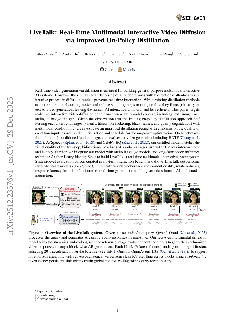 LiveTalk: Real-Time Multimodal Interactive Video Diffusion via Improved On-Policy Distillation