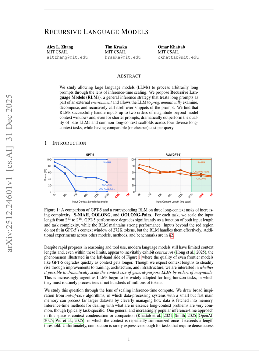 Recursive Language Models