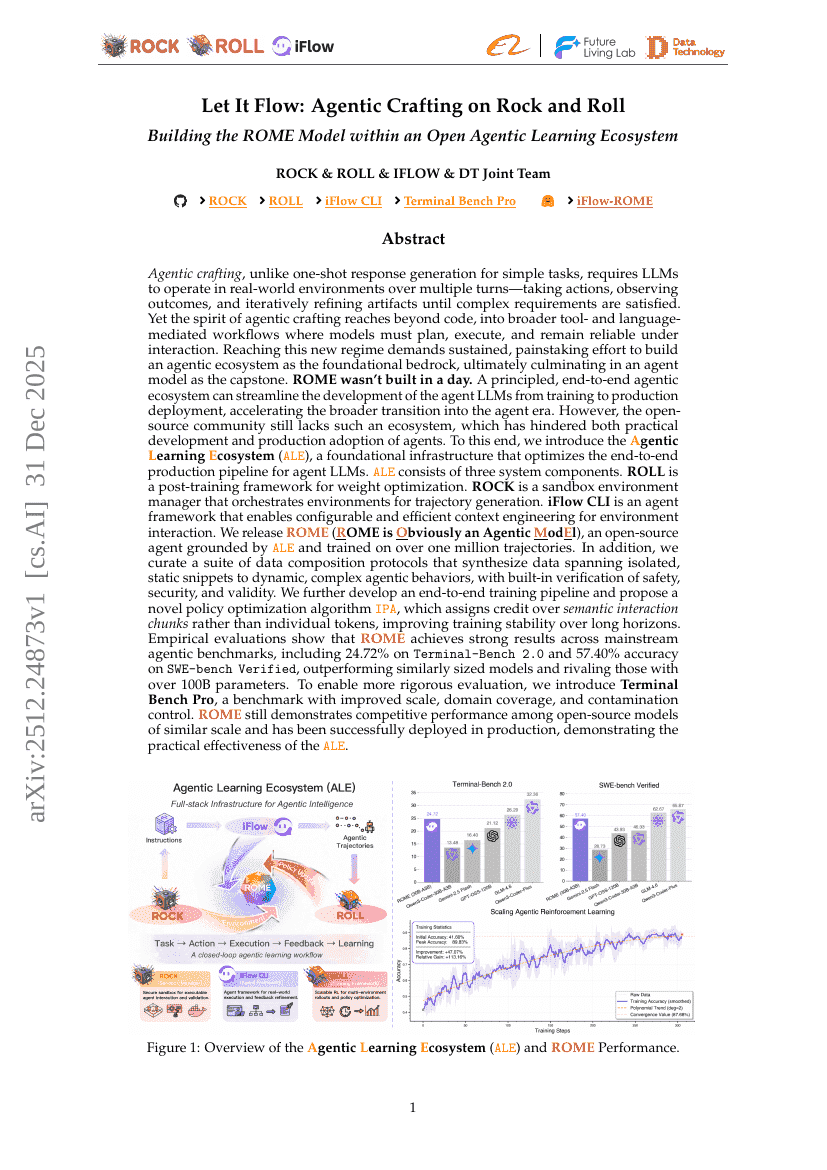 Let It Flow: Agentic Crafting on Rock and Roll, Building the ROME Model within an Open Agentic Learning Ecosystem