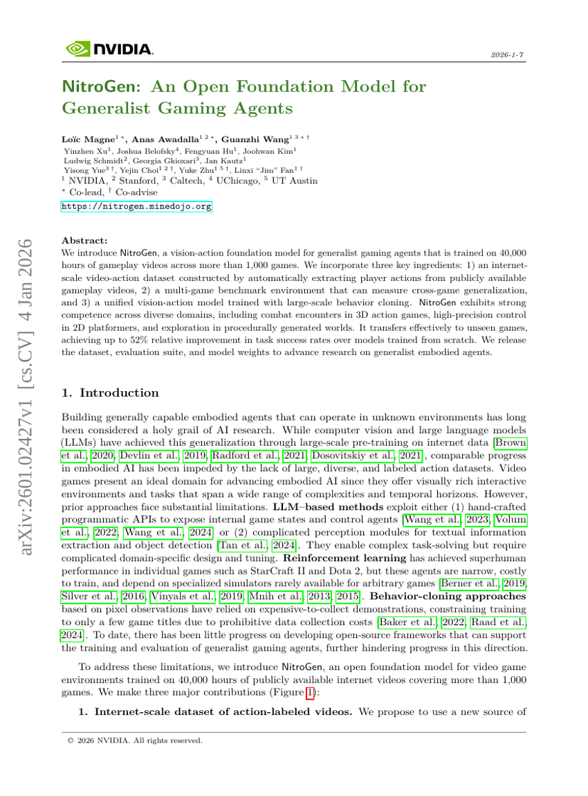 NitroGen: An Open Foundation Model for Generalist Gaming Agents