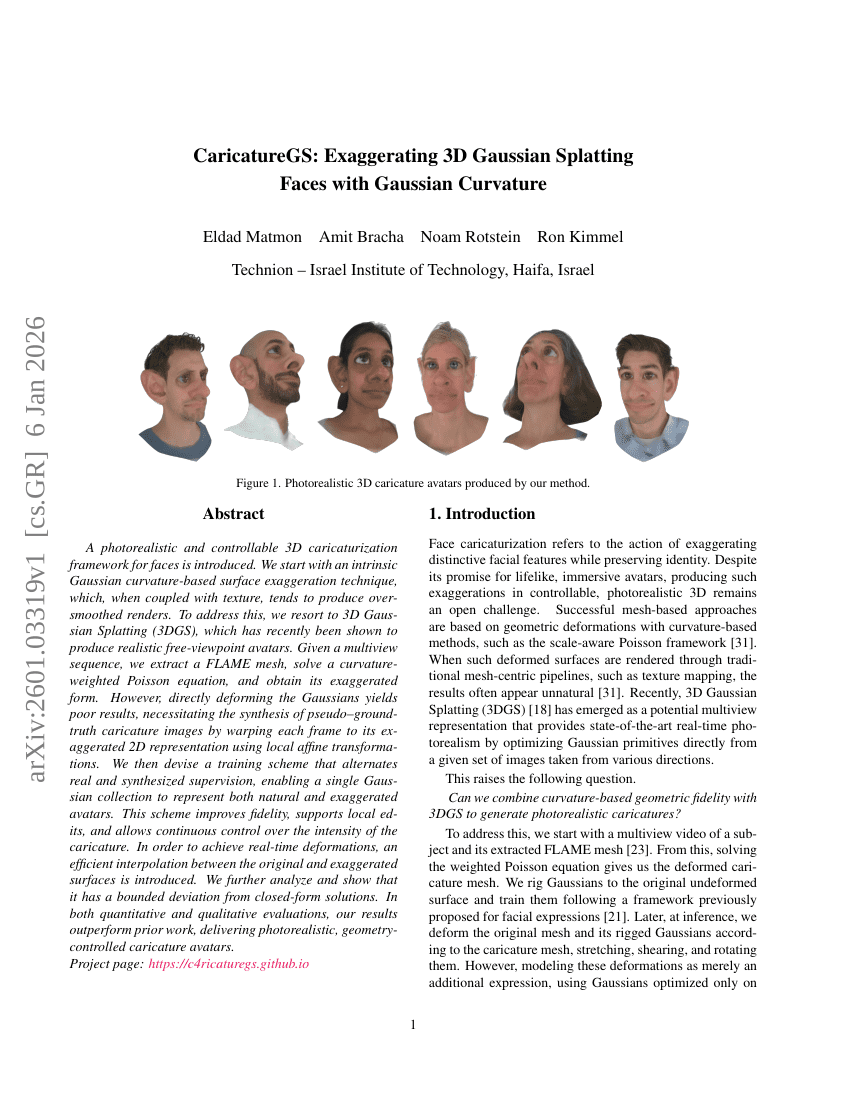 CaricatureGS: Exaggerating 3D Gaussian Splatting Faces With Gaussian Curvature