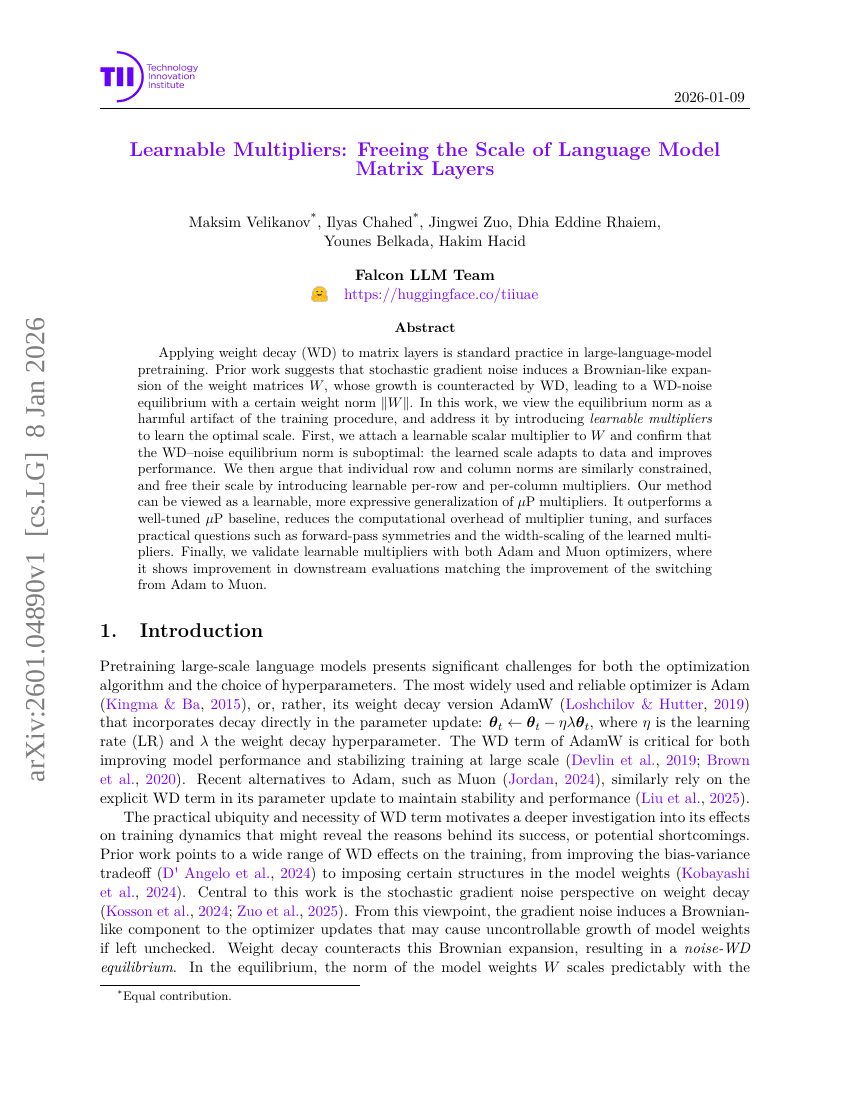可学习的缩放因子：释放语言模型矩阵层的规模限制