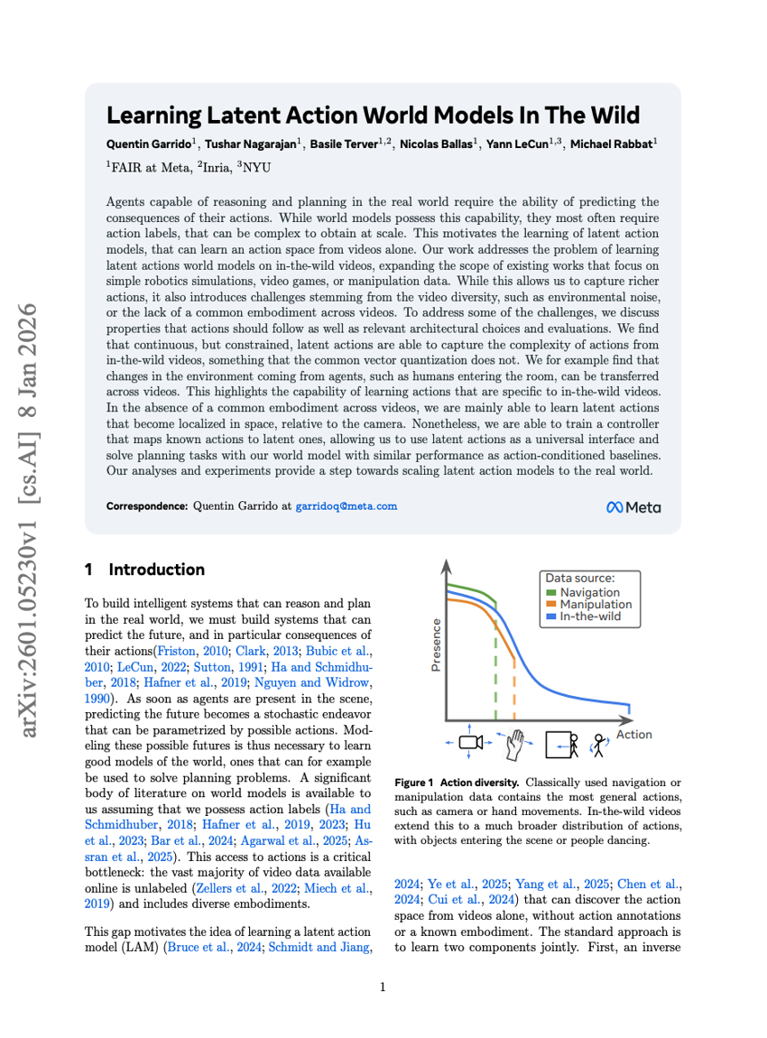 在野外学习潜在动作世界模型