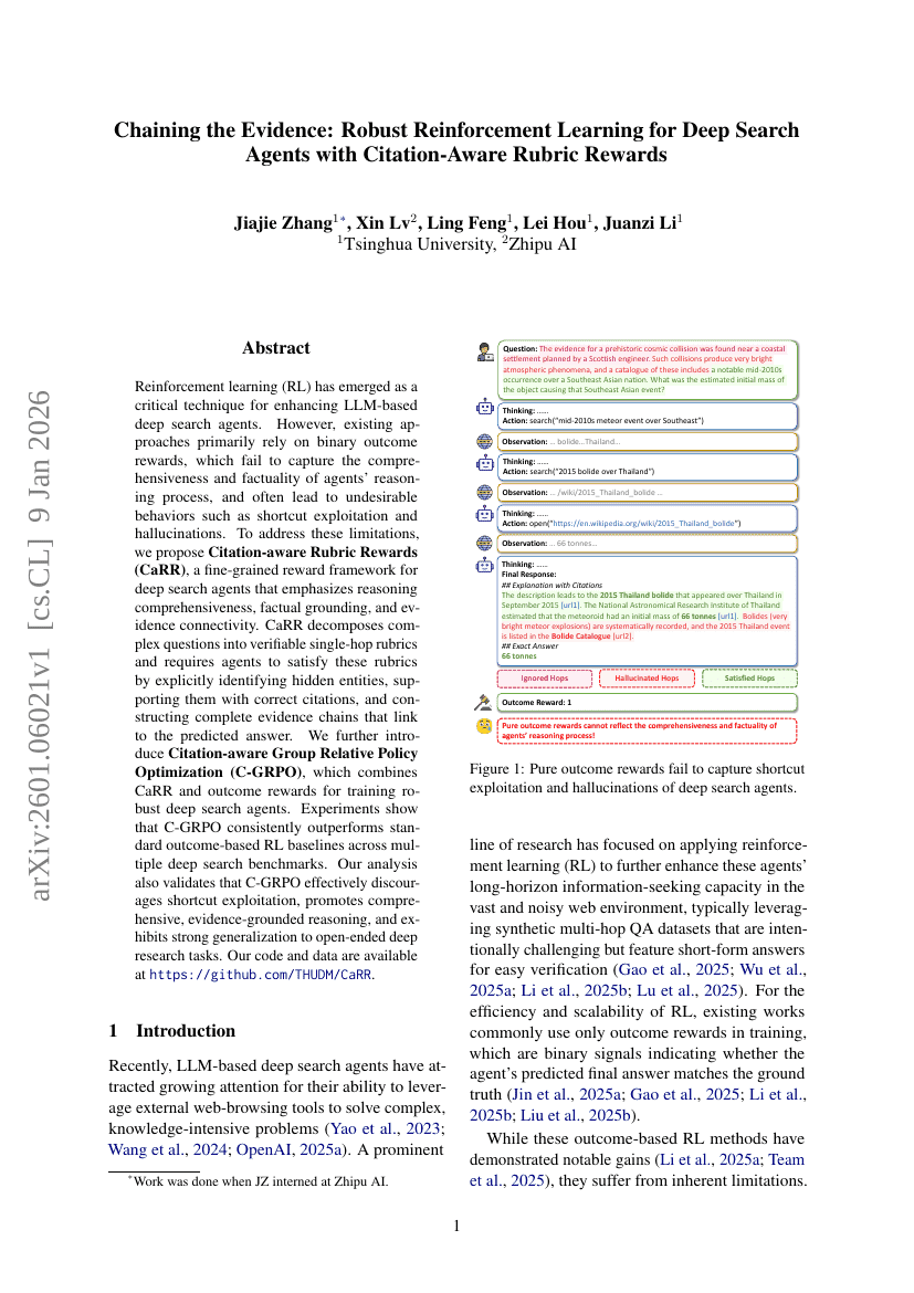 Chaining the Evidence: Robust Reinforcement Learning for Deep Search Agents with Citation-Aware Rubric Rewards
