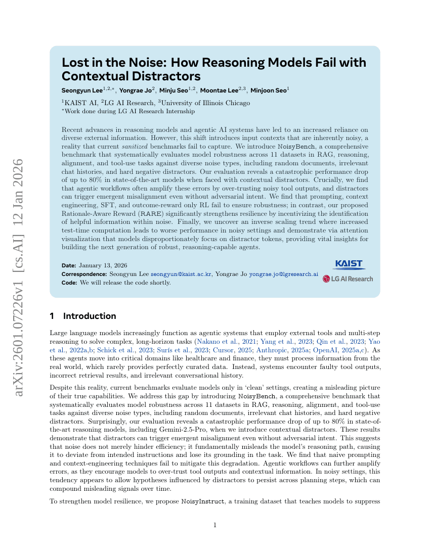 Verloren im Rauschen: Wie Reasoning-Modelle mit kontextuellen Ablenkern scheitern