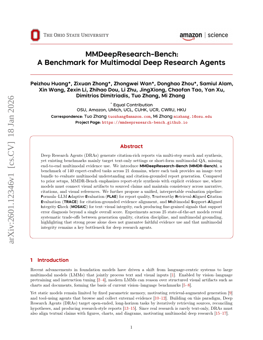 MMDeepResearch-Bench: A Benchmark for Multimodal Deep Research Agents