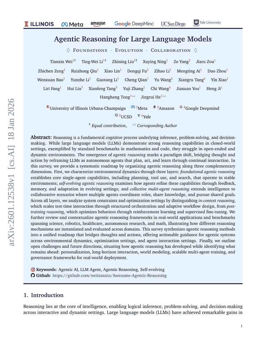 Agentices Reasoning für Large Language Models