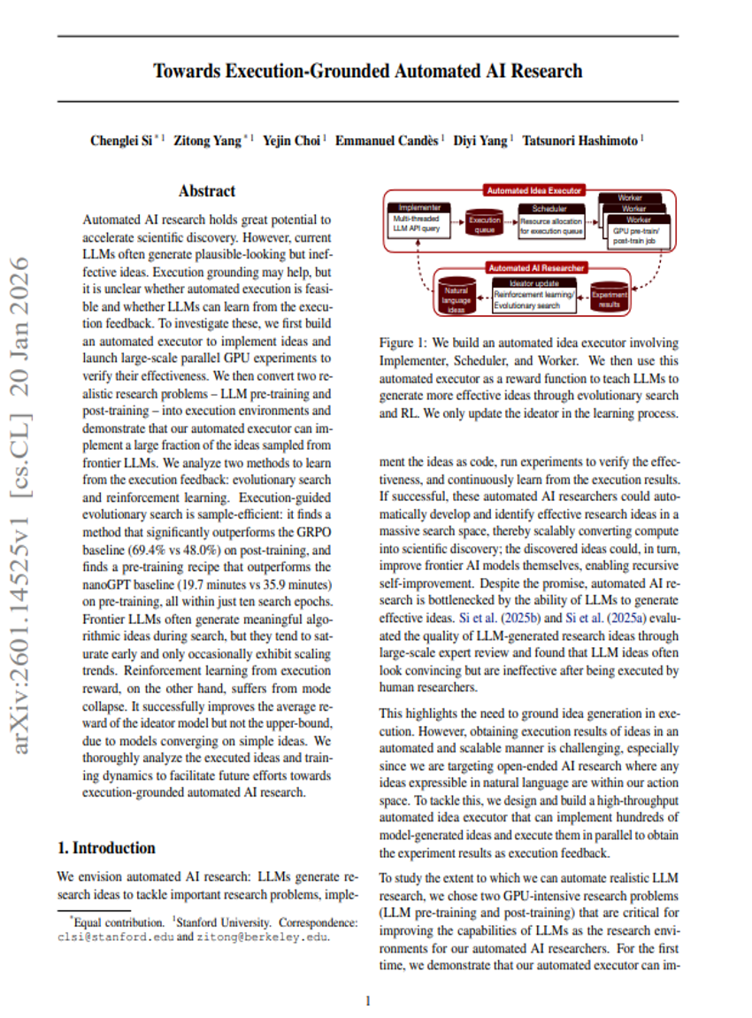 Towards Execution-Grounded Automated AI Research