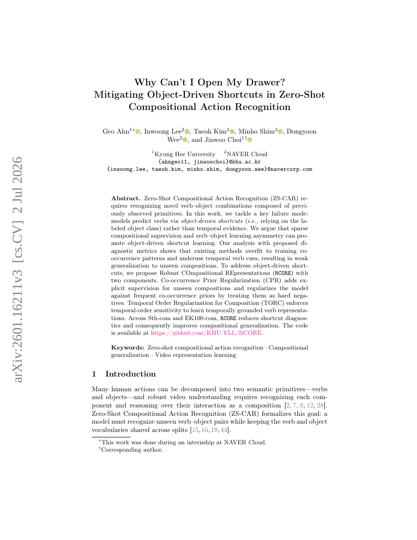 Why Can’t I Open My Drawer? Mitigating Object-Driven Shortcuts in Zero-Shot Compositional Action Recognition