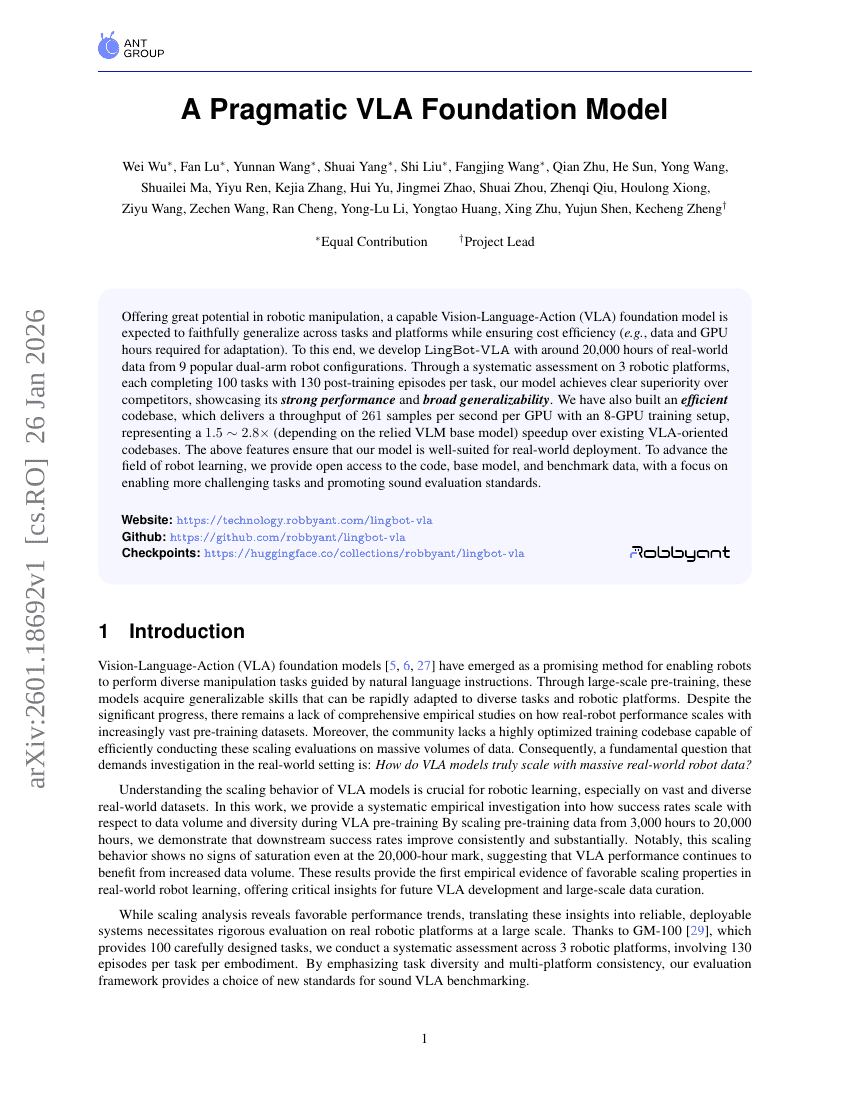 Ein pragmatisches VLA-Grundmodell