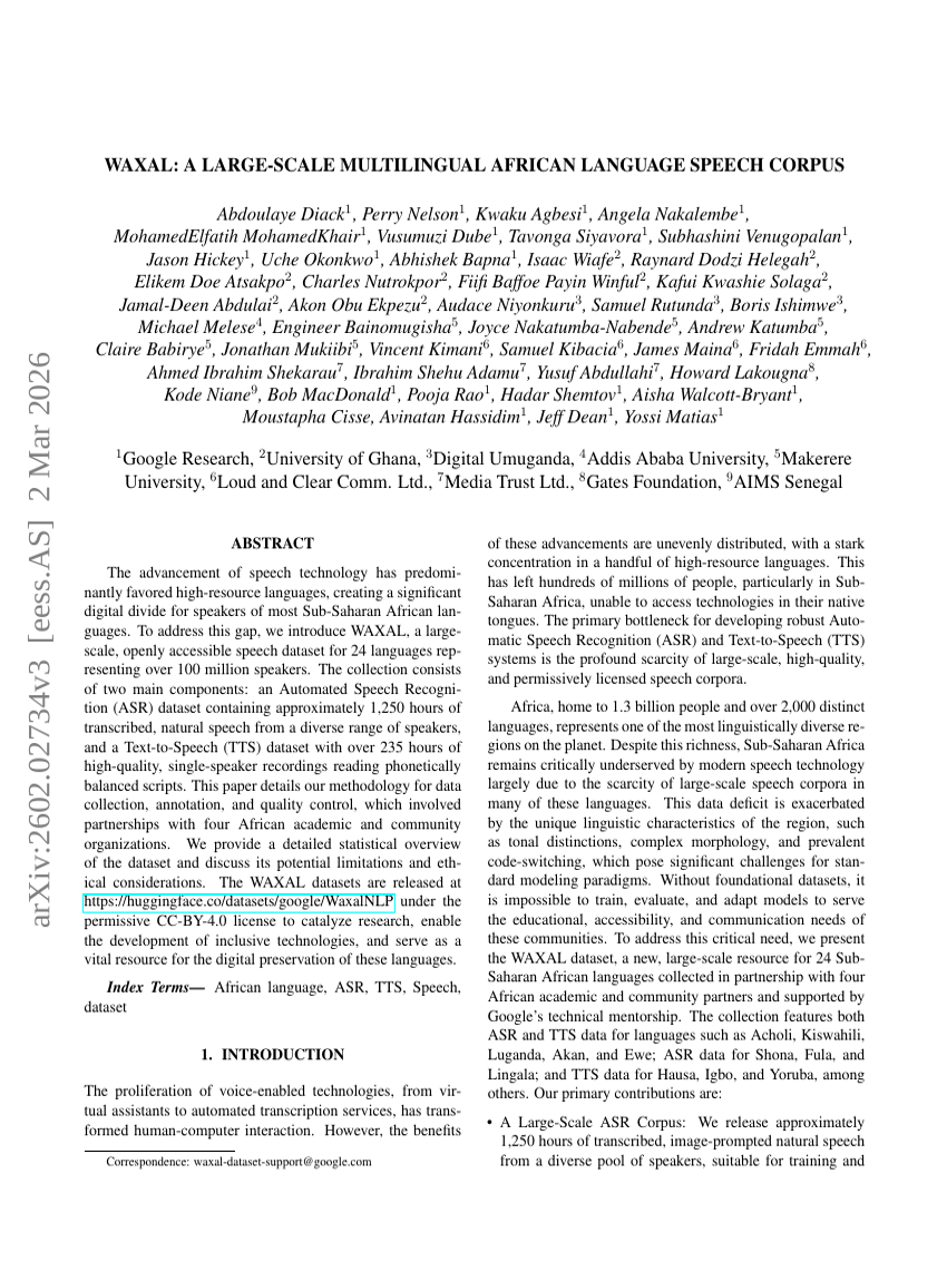 WAXAL: A LARGE-SCALE MULTILINGUAL AFRICAN LANGUAGE SPEECH CORPUS