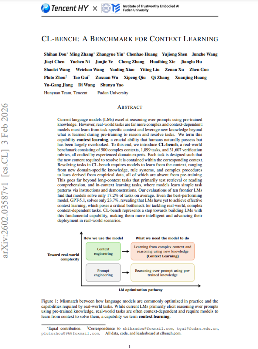 CL-bench：上下文学习基准